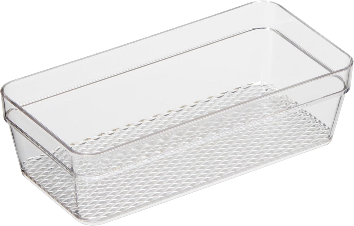 Clear Drawer Organizer - 3" X 12.5" - Ideal for Organizing Kitchen Drawers, Office, Desk, Silverware, Kitchen Utensils, Cosmetics and Bathrooms