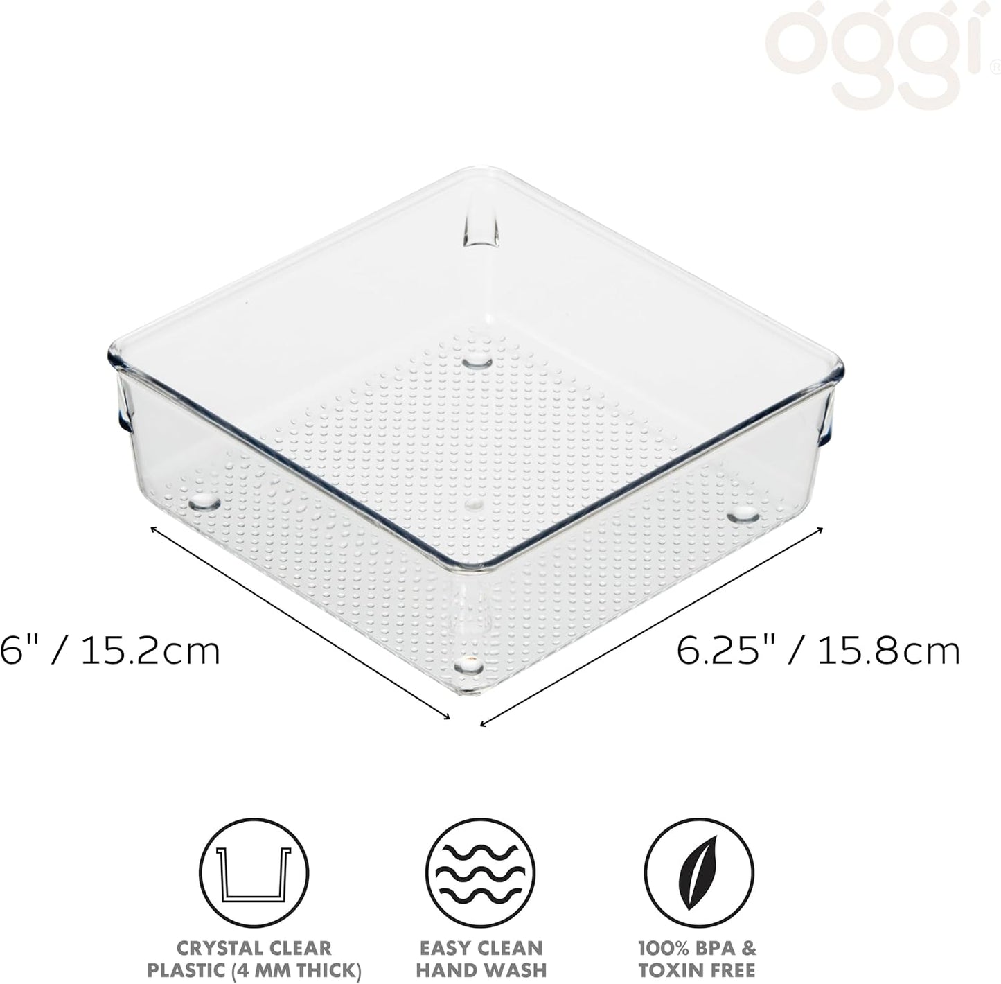 Clear Drawer Organizer - 3" X 12.5" - Ideal for Organizing Kitchen Drawers, Office, Desk, Silverware, Kitchen Utensils, Cosmetics and Bathrooms