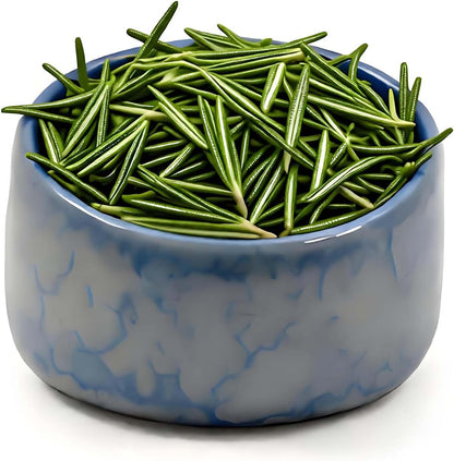Pottery Blue Handmade Herb Stripper Bowl Kitchen Tool for Efficient Parsley, Basil, Rosemary, Thyme, Mint Leaf Removal & Stripping,Ceramic Stylish Serving Dish for Berries Nuts Dips Fruits Snacks