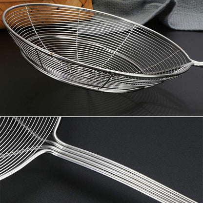 Stainless Steel Spider Strainer, 15.5 Inch Wire Mesh Asian Durable Large Skimmer Spoon with Long Handle,Kitchen Utensils,Spider Strainer for Pasta,Frying Food,Cooking,Skimming Grease and Foam