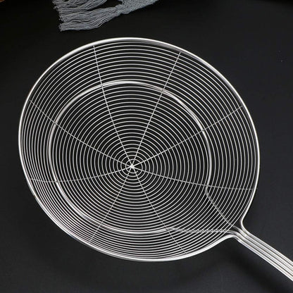 Stainless Steel Spider Strainer, 15.5 Inch Wire Mesh Asian Durable Large Skimmer Spoon with Long Handle,Kitchen Utensils,Spider Strainer for Pasta,Frying Food,Cooking,Skimming Grease and Foam