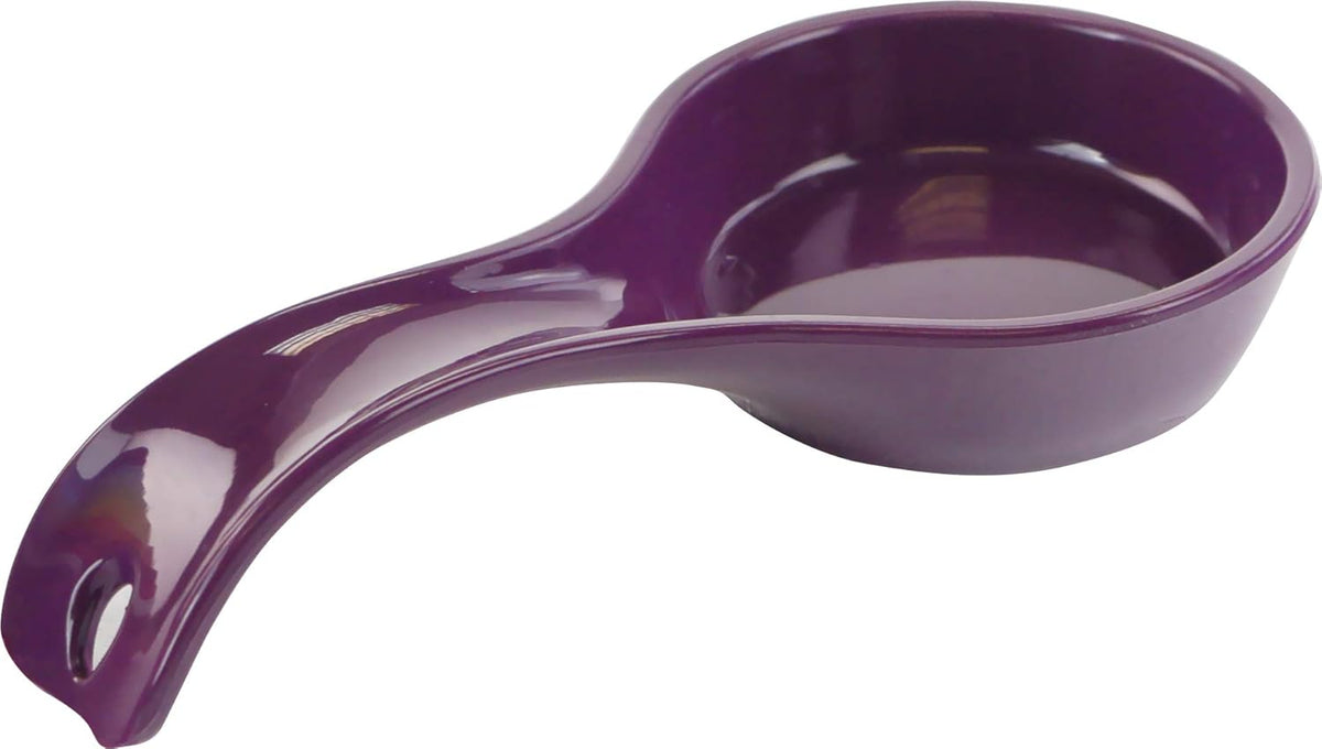 Kitchen Counter Utensil Spoon Rest, Ladles, Spaghetti Forks, & Spatulas, Durable BPA-Free Plastic – Dishwasher Safe, Décor, Space Saving Hanging Hole on Handle, Plum
