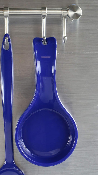 Kitchen Counter Utensil Spoon Rest, Ladles, Spaghetti Forks, & Spatulas, Durable BPA-Free Plastic – Dishwasher Safe, Décor, Space Saving Hanging Hole on Handle, Plum