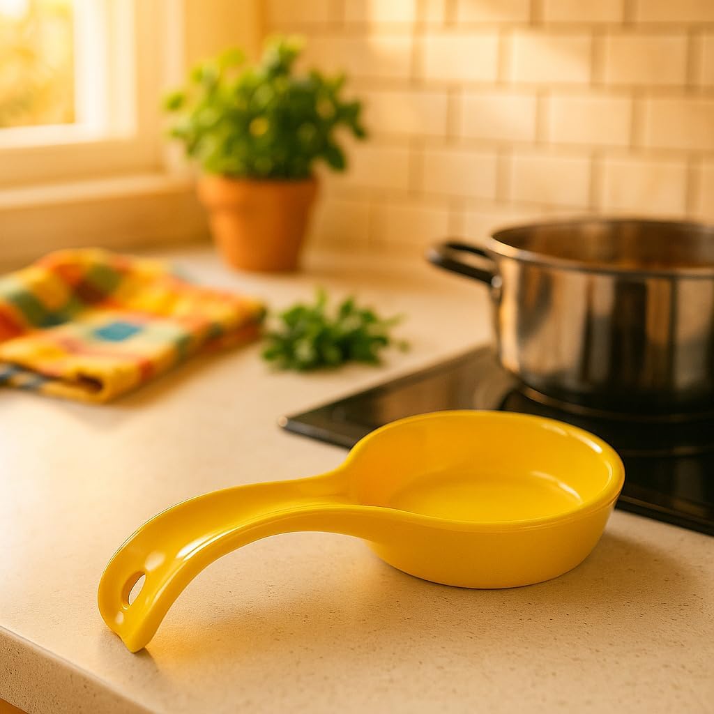 Kitchen Counter Utensil Spoon Rest, Ladles, Spaghetti Forks, & Spatulas, Durable BPA-Free Plastic – Dishwasher Safe, Décor, Space Saving Hanging Hole on Handle, Plum