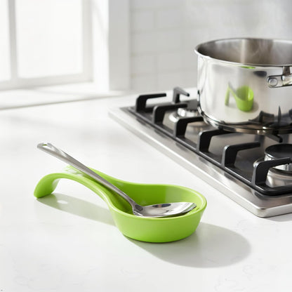 Kitchen Counter Utensil Spoon Rest, Ladles, Spaghetti Forks, & Spatulas, Durable BPA-Free Plastic – Dishwasher Safe, Décor, Space Saving Hanging Hole on Handle, Plum