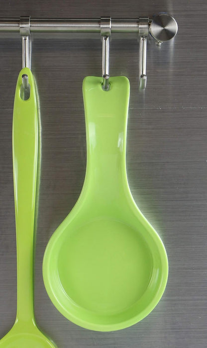 Kitchen Counter Utensil Spoon Rest, Ladles, Spaghetti Forks, & Spatulas, Durable BPA-Free Plastic – Dishwasher Safe, Décor, Space Saving Hanging Hole on Handle, Plum