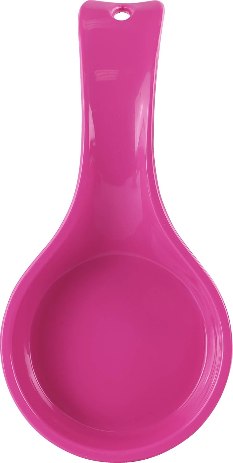 Kitchen Counter Utensil Spoon Rest, Ladles, Spaghetti Forks, & Spatulas, Durable BPA-Free Plastic – Dishwasher Safe, Décor, Space Saving Hanging Hole on Handle, Plum