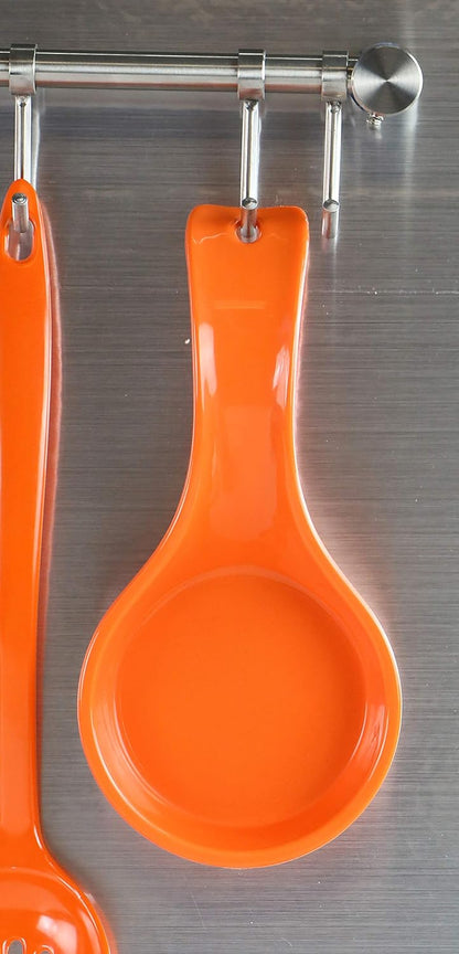 Kitchen Counter Utensil Spoon Rest, Ladles, Spaghetti Forks, & Spatulas, Durable BPA-Free Plastic – Dishwasher Safe, Décor, Space Saving Hanging Hole on Handle, Plum