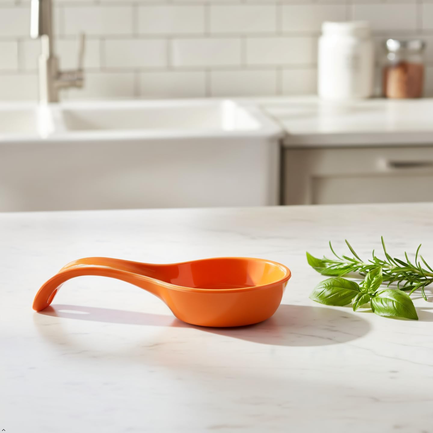 Kitchen Counter Utensil Spoon Rest, Ladles, Spaghetti Forks, & Spatulas, Durable BPA-Free Plastic – Dishwasher Safe, Décor, Space Saving Hanging Hole on Handle, Plum