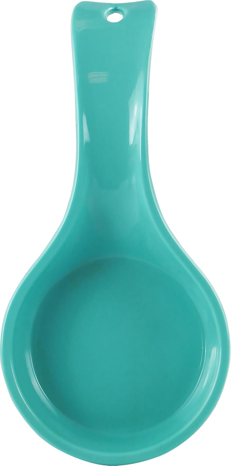Kitchen Counter Utensil Spoon Rest, Ladles, Spaghetti Forks, & Spatulas, Durable BPA-Free Plastic – Dishwasher Safe, Décor, Space Saving Hanging Hole on Handle, Plum