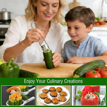 2PCS Apple Corer Tool,Stainless Steel Bell Pepper Corer Seed Remover Tool