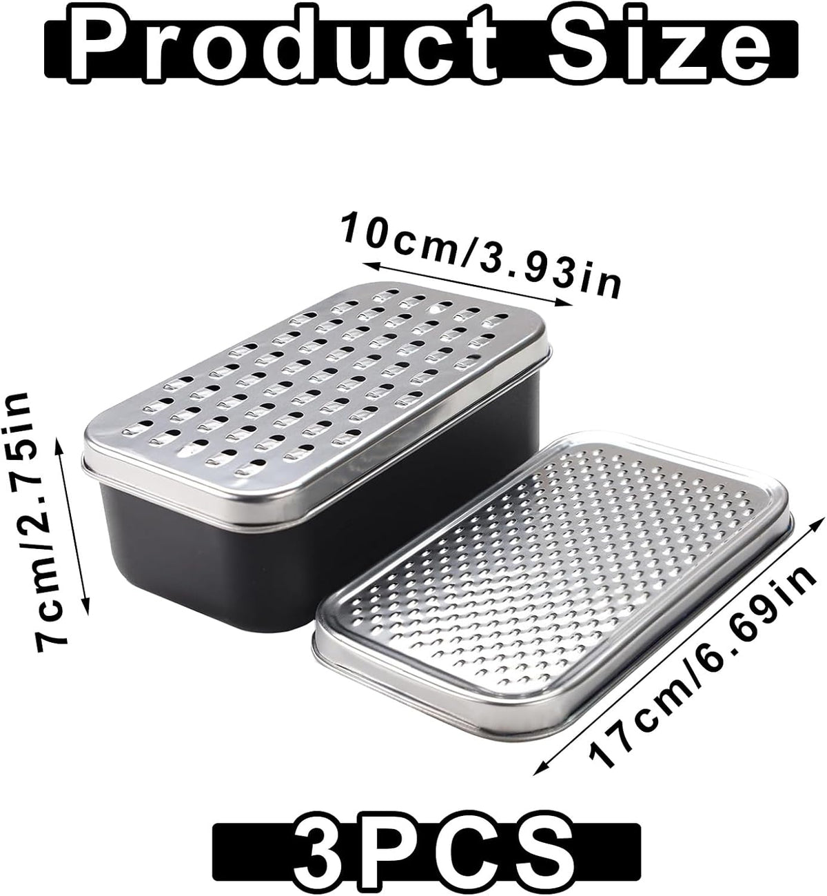Cheese Grater With Container,Box Grater Cheese Shredder Lemon Zester,Kitchen Stainless Steel Food Grater,Perfect For Hard Parmesan Or Soft Cheddar Cheeses,Ginger,Butter Etc