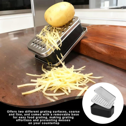 Cheese Grater With Container,Box Grater Cheese Shredder Lemon Zester,Kitchen Stainless Steel Food Grater,Perfect For Hard Parmesan Or Soft Cheddar Cheeses,Ginger,Butter Etc