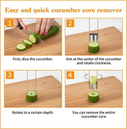 3 PCS Corer Tool, Stainless Steel Pepper Seed Corer Remover Multifunctional Fruit And Vegetable Core Remover Kitchen Gadget for Pepper Pineapple Pear Vegetable Cores