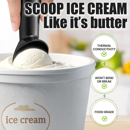 7 inch Metal Ice Cream Scoop with Ergonomic Grip Handle, Silver