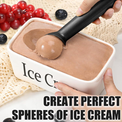 7 inch Metal Ice Cream Scoop with Ergonomic Grip Handle, Silver
