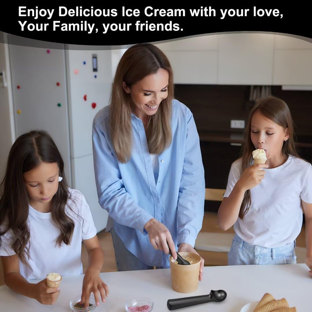 7 inch Metal Ice Cream Scoop with Ergonomic Grip Handle, Silver