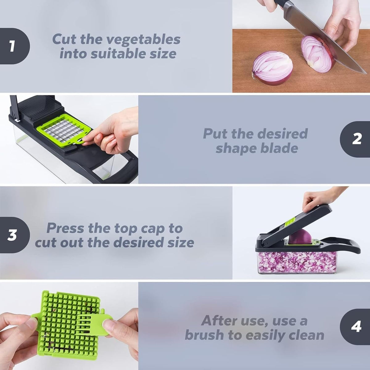 Vegetable Chopper 16-in-1 Pro Onion & Food Slicer Dicer Veggie Cutter with 11 Blades & Container Kitchen Utensil Set for Cooking & Meal Prep Useful Gadget for New Homeowners