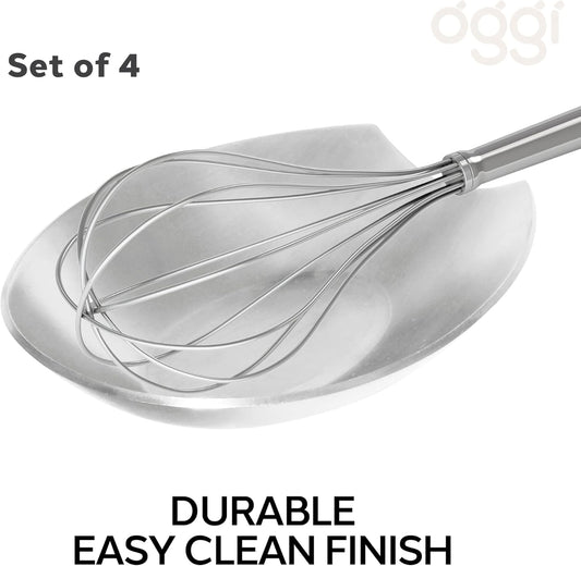 Spooner Stainless Steel Spoon Rest - Set of 4 - Holds Kitchen Utensils for Mess Free Cooking, Great Spoon Rest for Counter, Stove Top, or Coffee Station; Kitchen Accessories, Utensil Rest