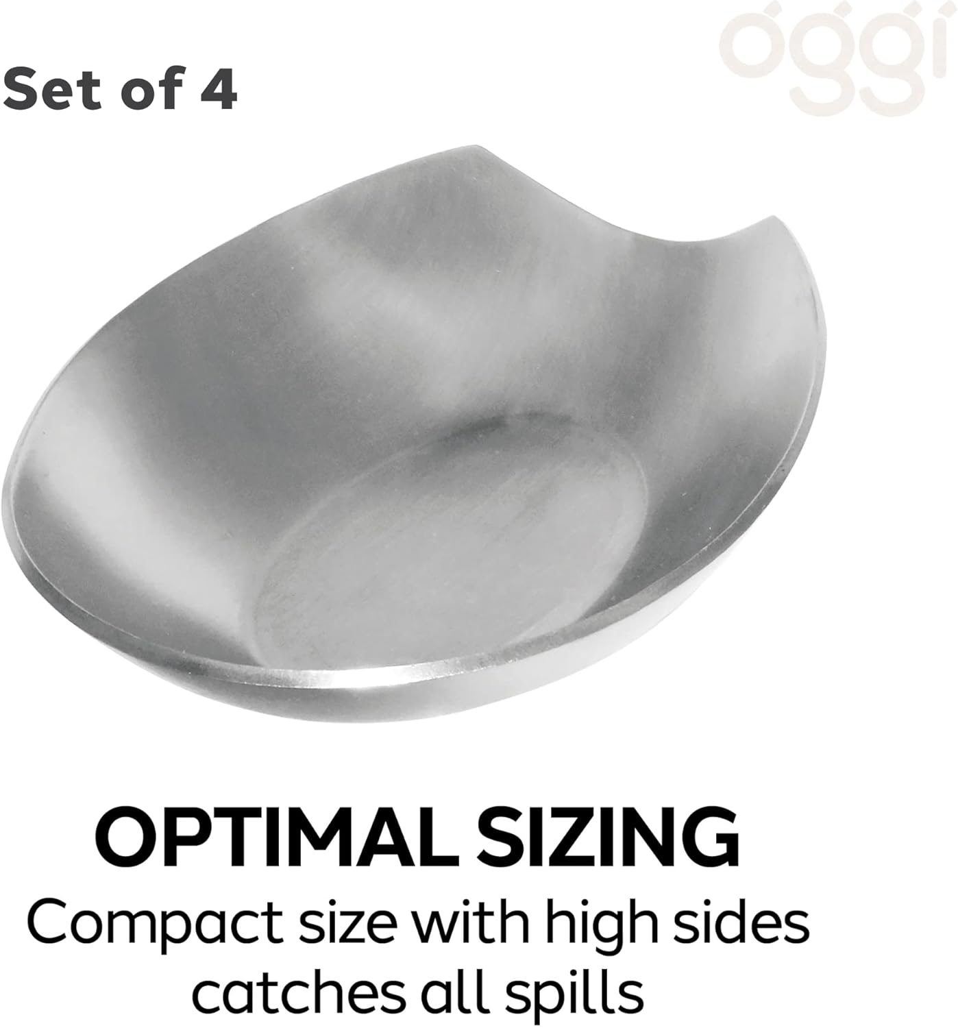 Spooner Stainless Steel Spoon Rest - Set of 4 - Holds Kitchen Utensils for Mess Free Cooking, Great Spoon Rest for Counter, Stove Top, or Coffee Station; Kitchen Accessories, Utensil Rest