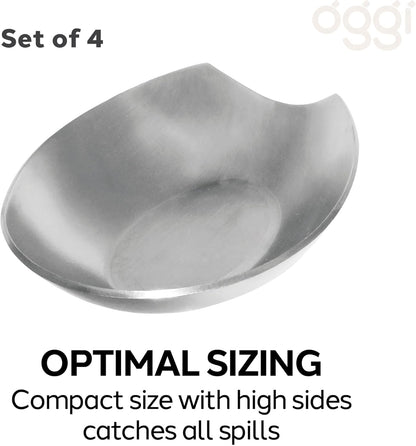 Spooner Stainless Steel Spoon Rest - Set of 4 - Holds Kitchen Utensils for Mess Free Cooking, Great Spoon Rest for Counter, Stove Top, or Coffee Station; Kitchen Accessories, Utensil Rest