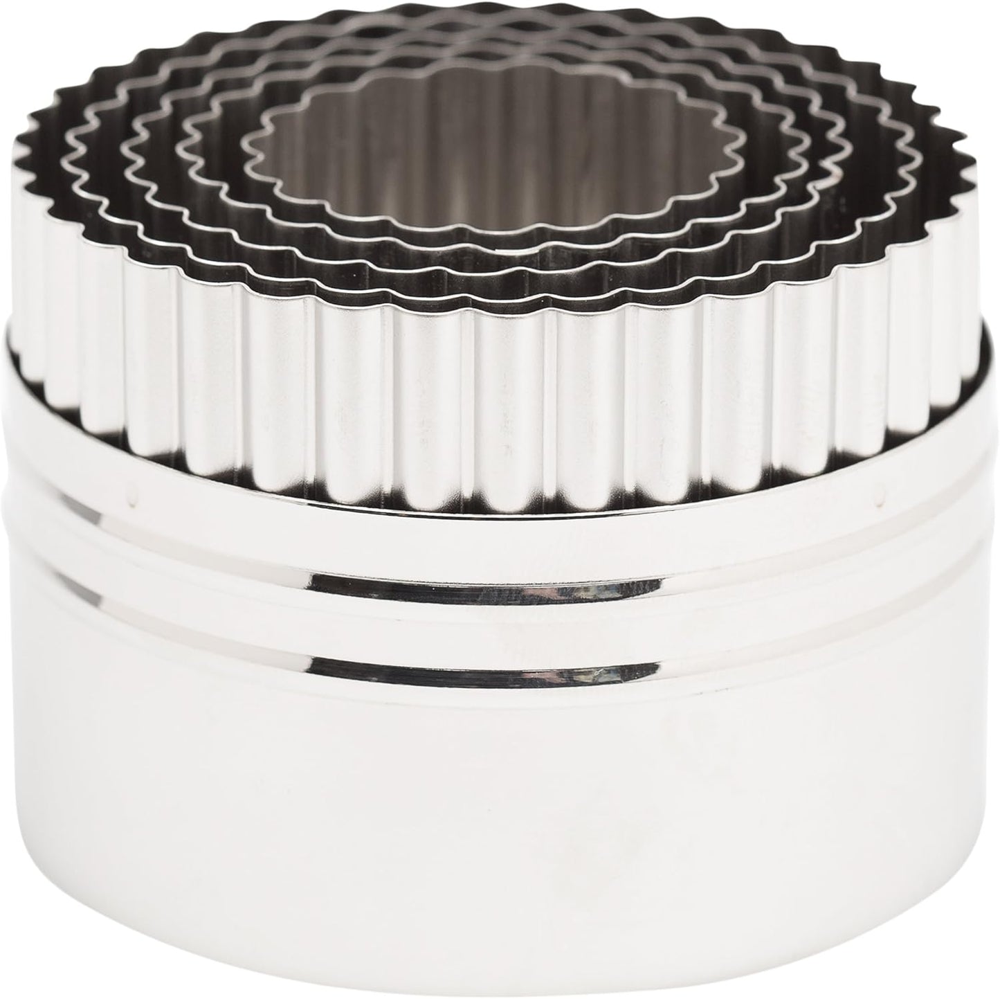 Plain Edge Round Cutters in Graduated Sizes, Stainless Steel, 11 Pc Set