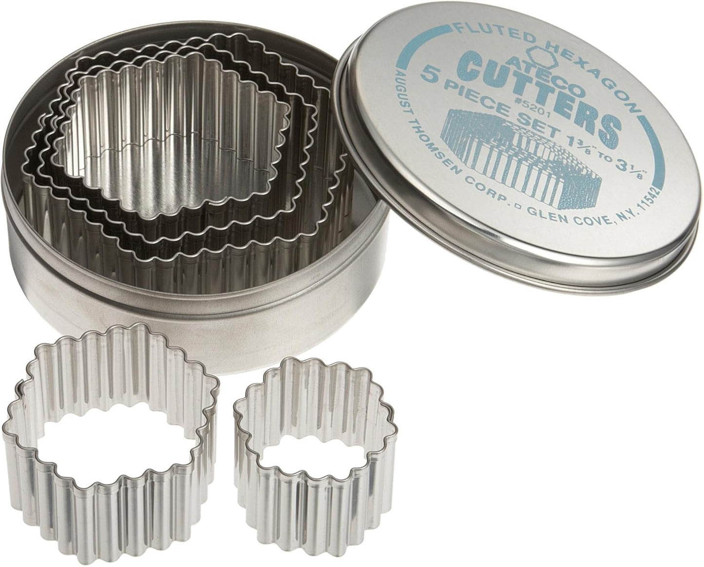 Plain Edge Round Cutters in Graduated Sizes, Stainless Steel, 11 Pc Set