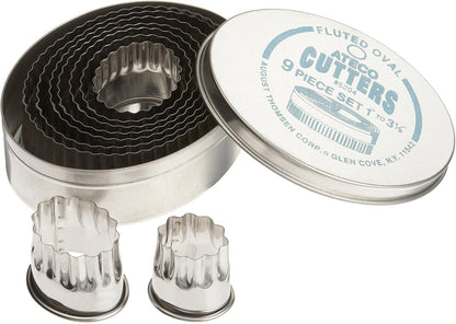 Plain Edge Round Cutters in Graduated Sizes, Stainless Steel, 11 Pc Set