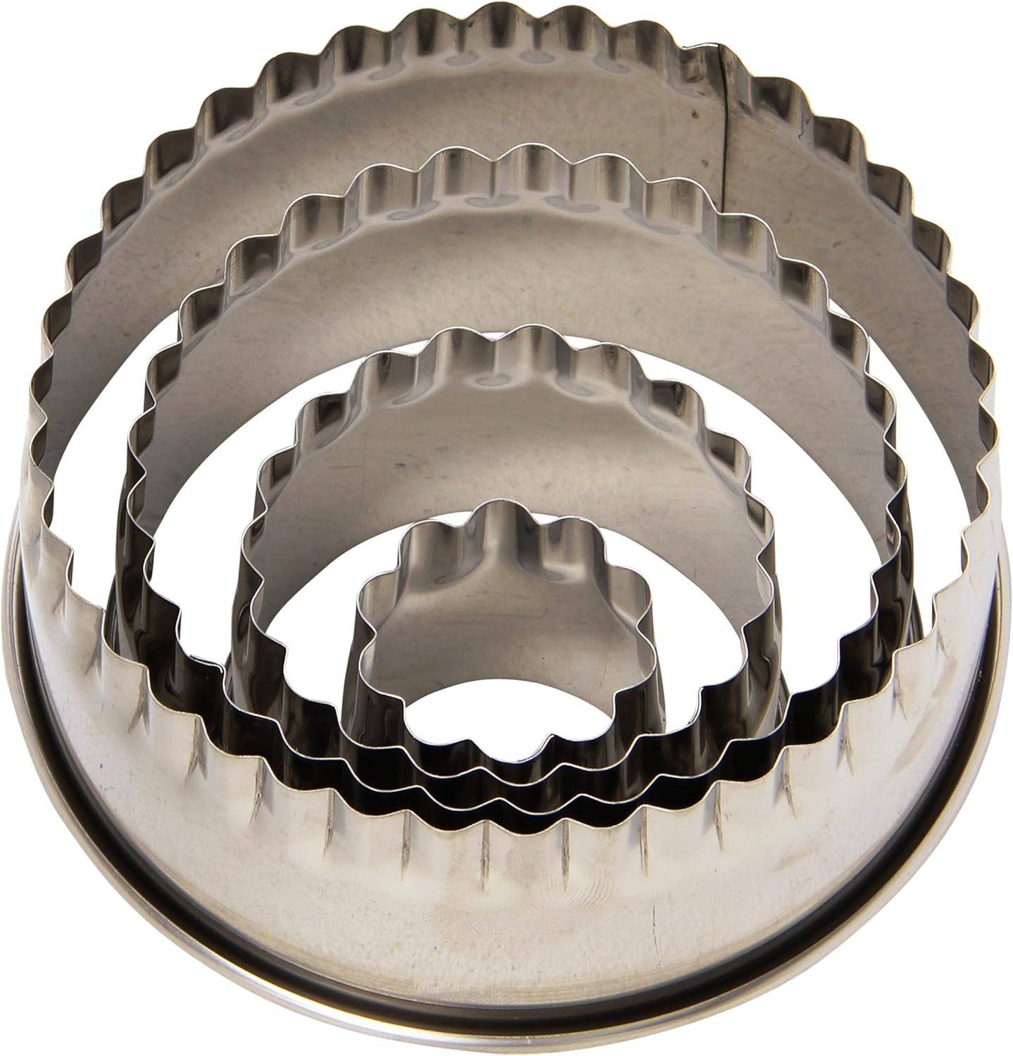 Plain Edge Round Cutters in Graduated Sizes, Stainless Steel, 11 Pc Set