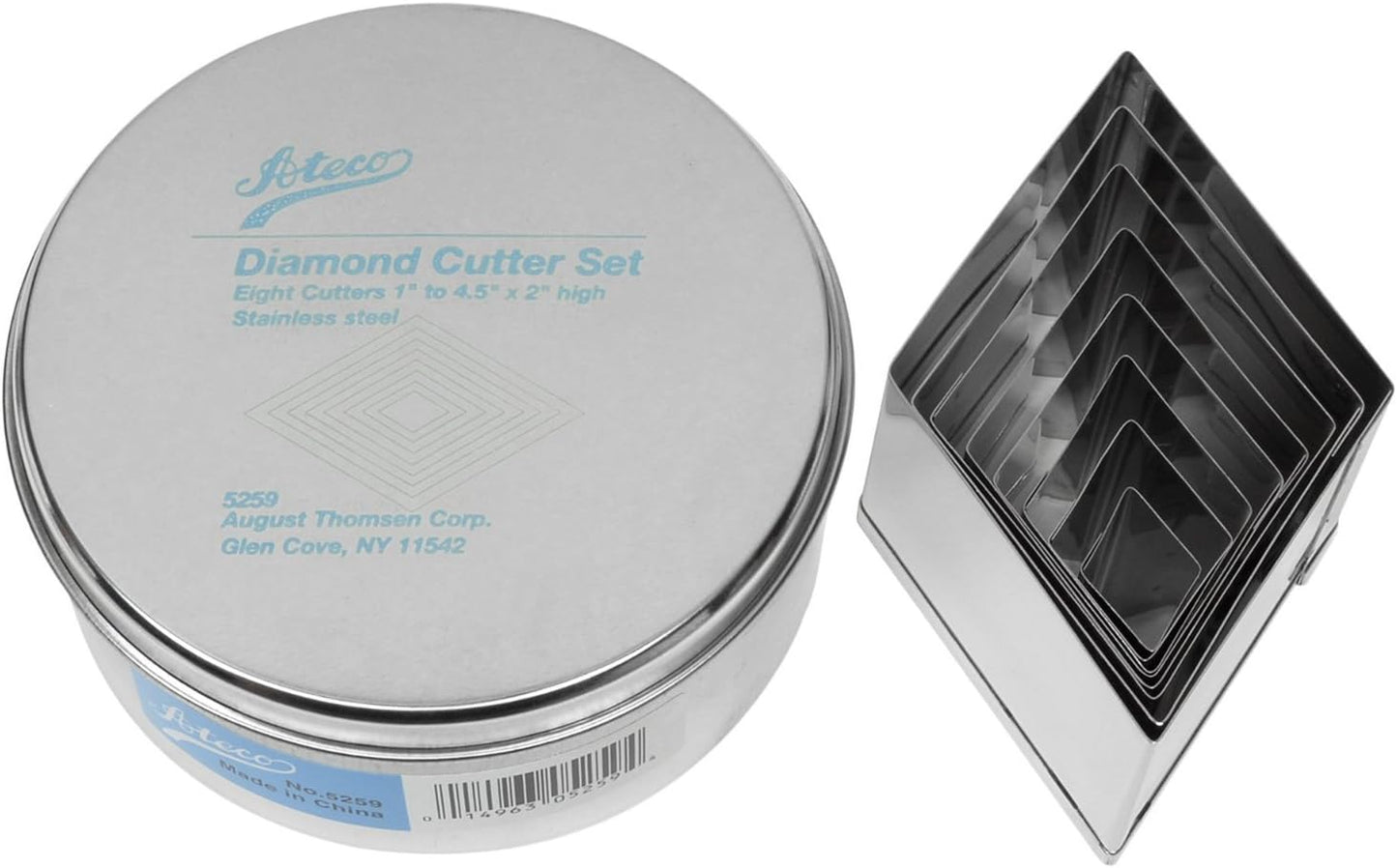 Plain Edge Round Cutters in Graduated Sizes, Stainless Steel, 11 Pc Set