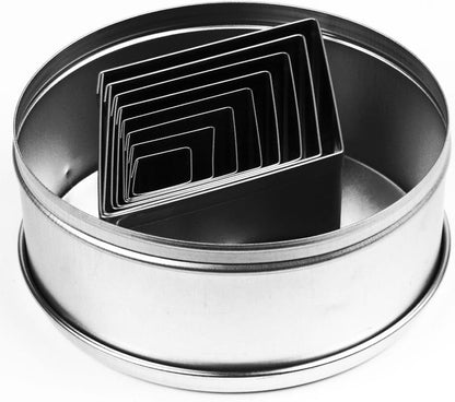 Plain Edge Round Cutters in Graduated Sizes, Stainless Steel, 11 Pc Set
