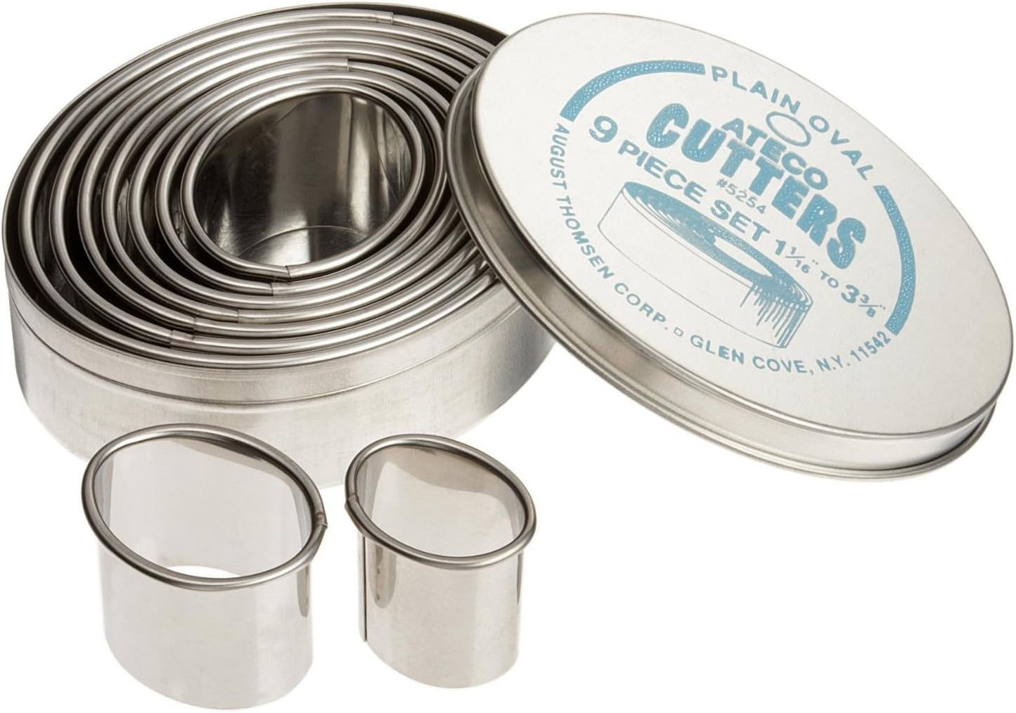 Plain Edge Round Cutters in Graduated Sizes, Stainless Steel, 11 Pc Set