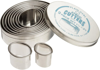 Plain Edge Round Cutters in Graduated Sizes, Stainless Steel, 11 Pc Set