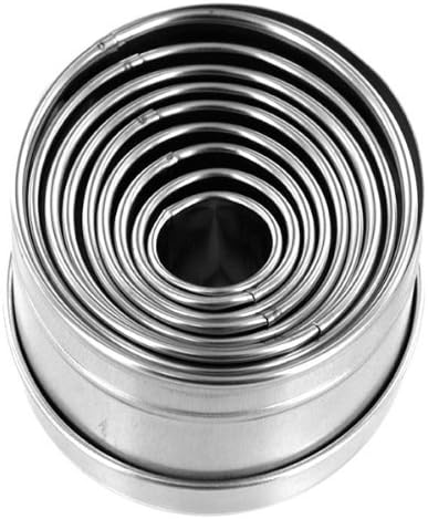 Plain Edge Round Cutters in Graduated Sizes, Stainless Steel, 11 Pc Set