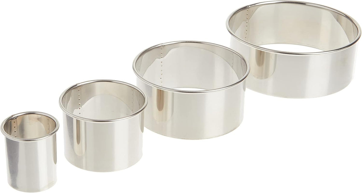 Plain Edge Round Cutters in Graduated Sizes, Stainless Steel, 11 Pc Set