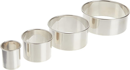 Plain Edge Round Cutters in Graduated Sizes, Stainless Steel, 11 Pc Set