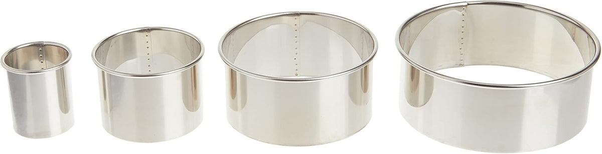 Plain Edge Round Cutters in Graduated Sizes, Stainless Steel, 11 Pc Set