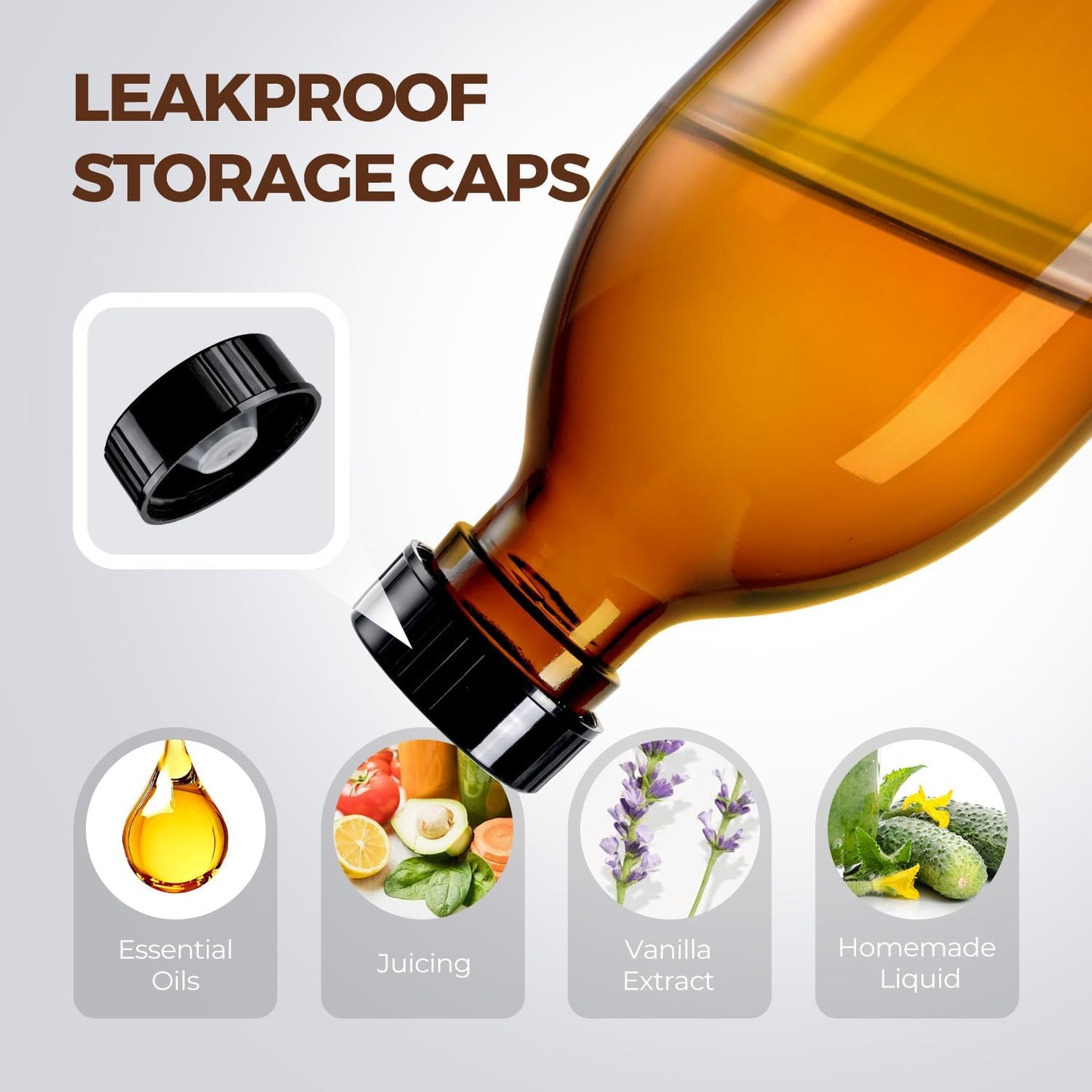 8 oz Amber Glass Pump Bottle, Small Empty Soap Dispenser for Oil | Refillable Dark Lotion Dispensers, Include Storage Caps, Funnel, Labels - UV Block, Smooth 2CC Pump, BPA-free, 250ml 2 Pack