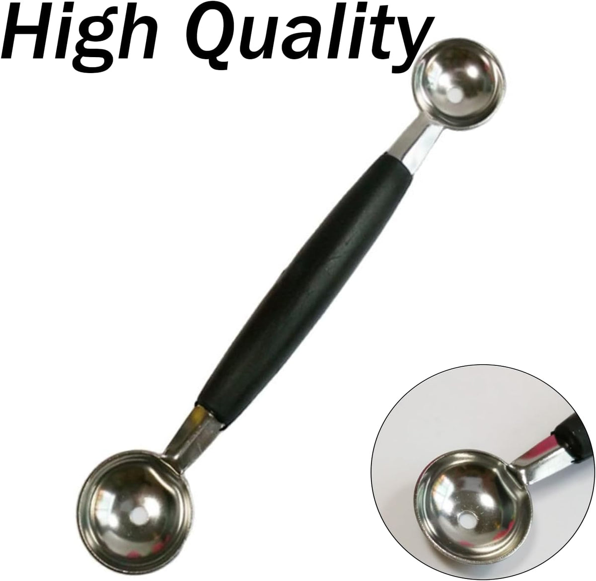 4 Pack Stainless Steel Melon Baller, Double Melon Baller, Double Ended Headed Fruit Icecream Ball Spoon, Baller Scoops for Fruits, Vegetables, Butter & More