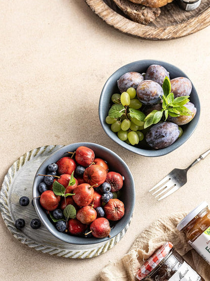Ceramic Berry Bowl Set of 2, Small Fruit Basket Colanders, White