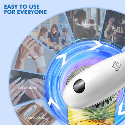 Electric Can Opener, Auto, Hands-Free, Battery Operated, White