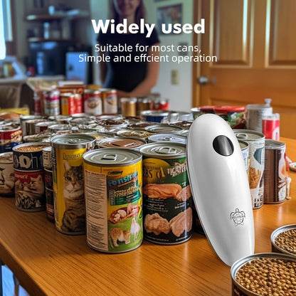 Electric Can Opener, Auto, Hands-Free, Battery Operated, White