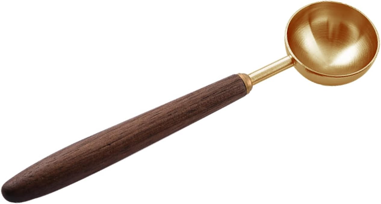 Coffee Spoon - Vintage Walnut Wood Handle, Stainless Steel Coffee Scoop ，Stainless Steel Tea Scoopand Seasoning Spoons (1, Silver, 5g Capacity)