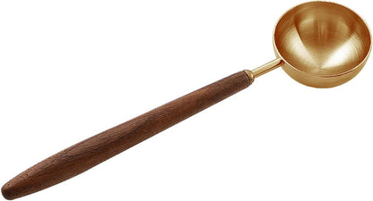 Coffee Spoon - Vintage Walnut Wood Handle, Stainless Steel Coffee Scoop ，Stainless Steel Tea Scoopand Seasoning Spoons (1, Silver, 5g Capacity)