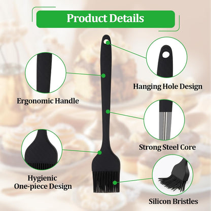 Silicone Basting Pastry Brush,Heat Resistant Cooking Brush for Oil Butter Sauce,Premium Cooking Brush for Sauce Marinade Meat Glazing