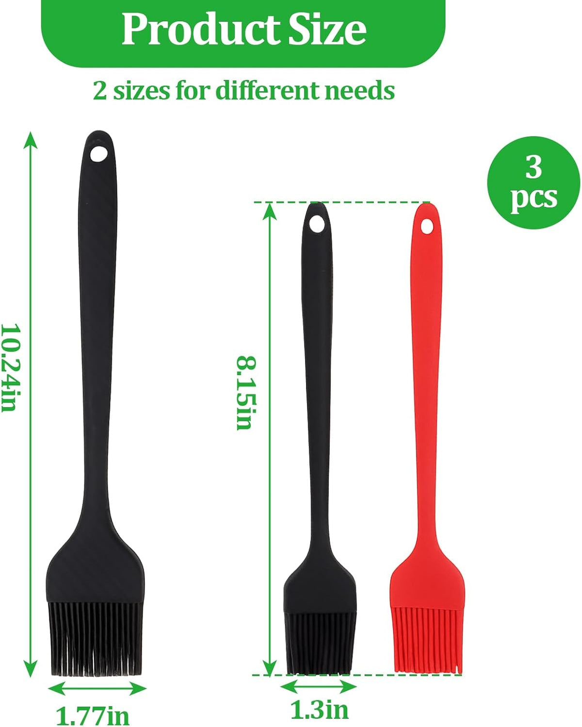 Silicone Basting Pastry Brush,Heat Resistant Cooking Brush for Oil Butter Sauce,Premium Cooking Brush for Sauce Marinade Meat Glazing