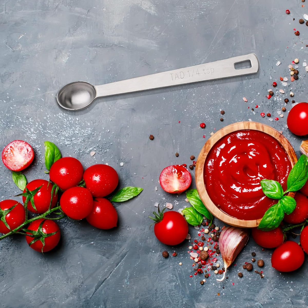 8 PCS 1/4 Teaspoon (1/4 Tsp | 1.25 mL | 1.25 cc) Single Measuring Spoon, Stainless Steel 1/4 Tsp Small Measuring Spoon Mini Measuring Spoons