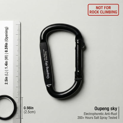 Carabiner Clip - Heavy Duty Carabiners 800lbs-13KN (2922 lbs) Carabeaner D Ring Shape,Key Chain Clip Hook,Keychain Clip,Multipurpose for Camping, Hiking,Backpacking or Other Outdoor Activities.