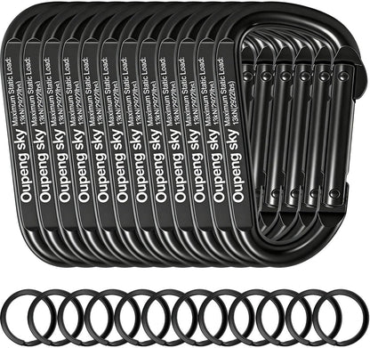 Carabiner Clip - Heavy Duty Carabiners 800lbs-13KN (2922 lbs) Carabeaner D Ring Shape,Key Chain Clip Hook,Keychain Clip,Multipurpose for Camping, Hiking,Backpacking or Other Outdoor Activities.