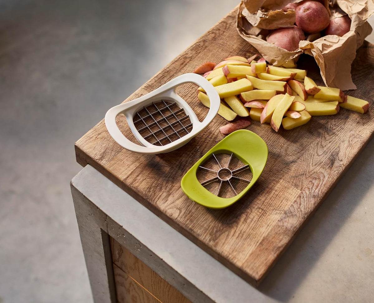 Nest Press 2-in-1 Apple Corer & Divider and Potato Chipper, Stainless Steel blades, BPA free, Dishwasher safe